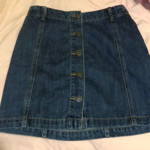 Denim button down skirt